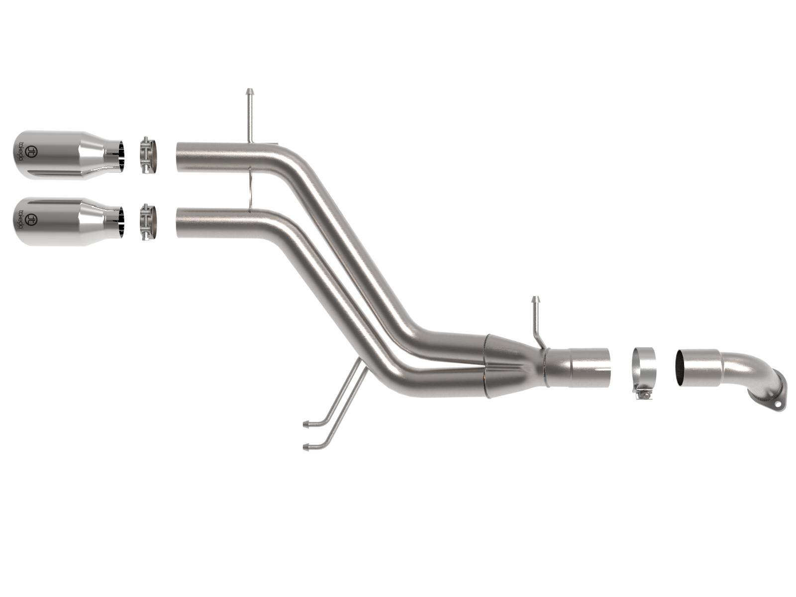 AFE Takeda 3 IN to 2-1/2 IN 304 Stainless Steel Axle-Back Exhaust w/ Polished Tip (2013-2017 Veloster) - 49-37019-P