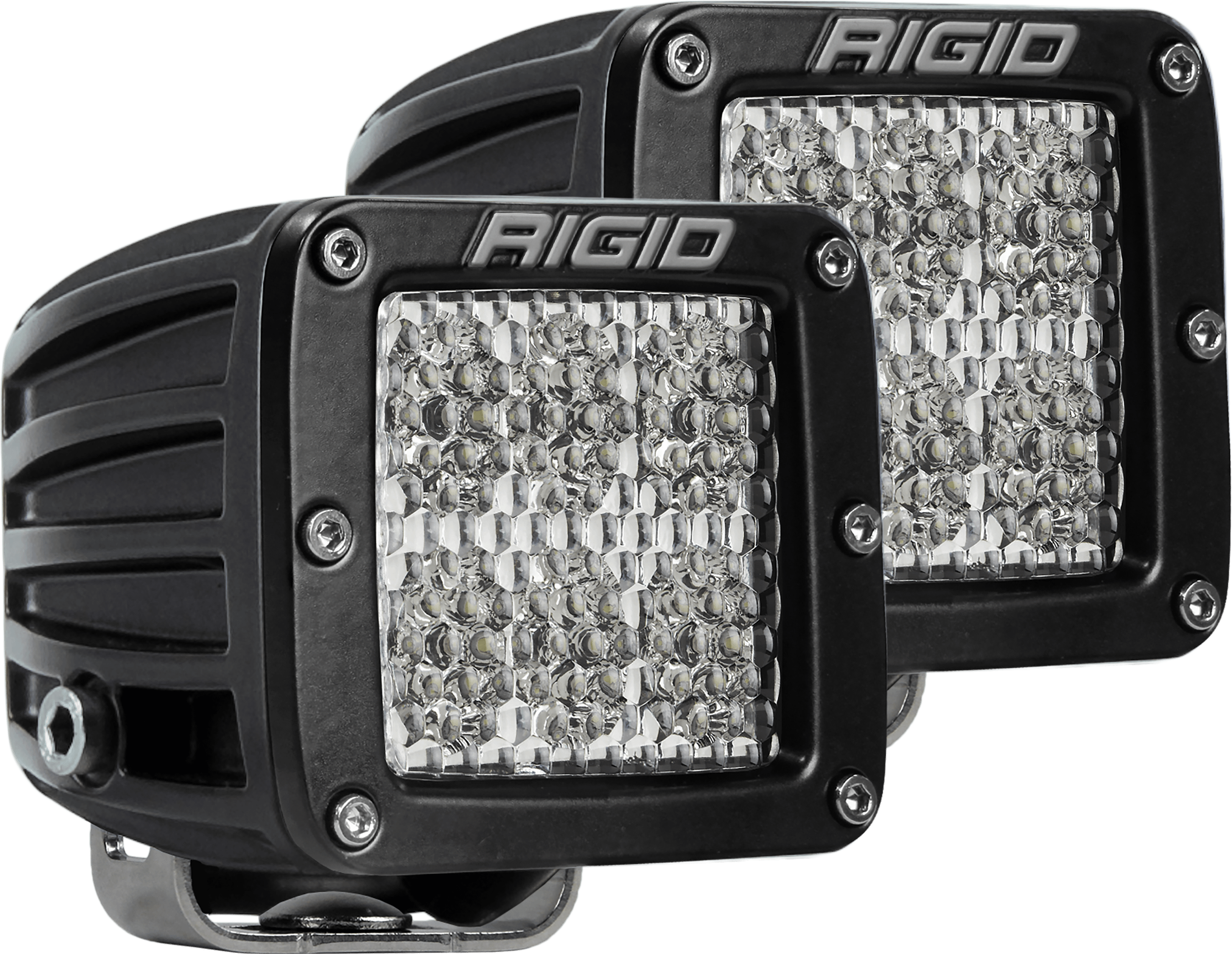 RIGID Industries Rigid D-Series Pro Led Light, Flood Diffused, Surface Mount, Black Housing, Pair - 502513