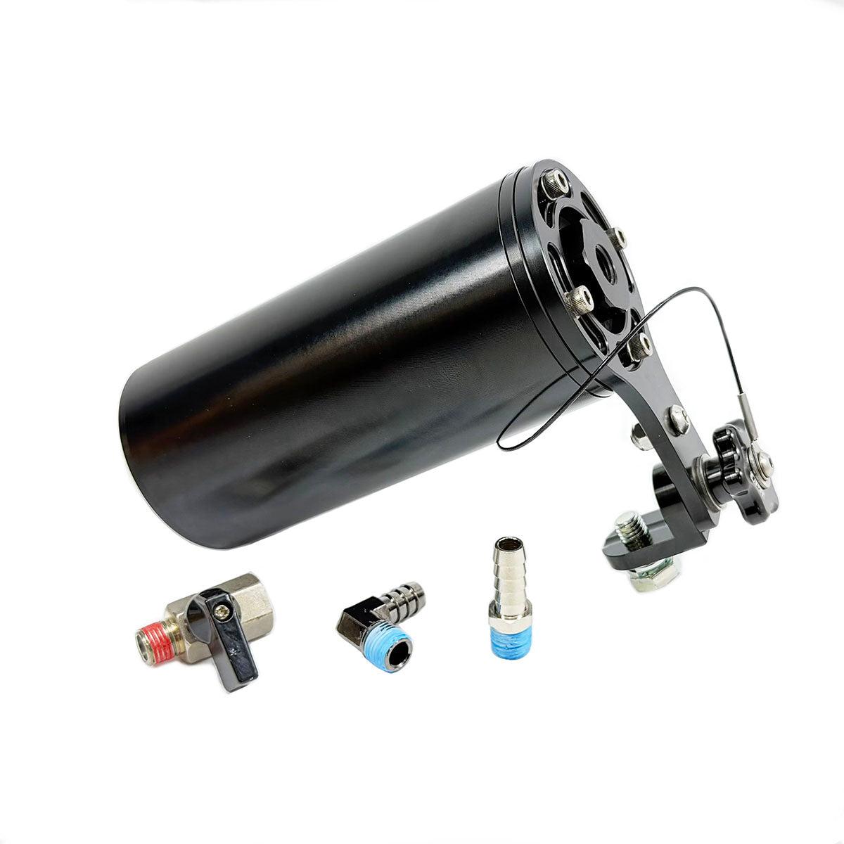 UPR Billet Coolant Expansion Overflow Tank with Adjustable Mount 3"x7"- Black Machined Finish - 5026-010