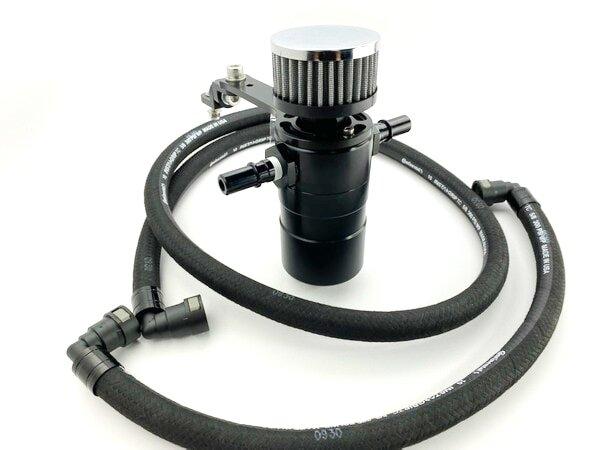 UPR Billet Dual Inlet Breather Tank - Plug n Play, Oil Separator/Catch Can - Satin (2011-2023 Mustang GT) - 5029-220
