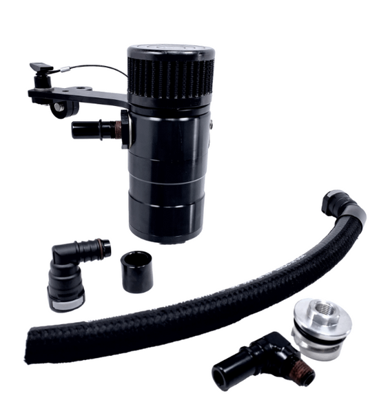 UPR One Way Billet Breather Tank - Black (2015-2023 Mustang EcoBoost 2.3L) - 5029-301