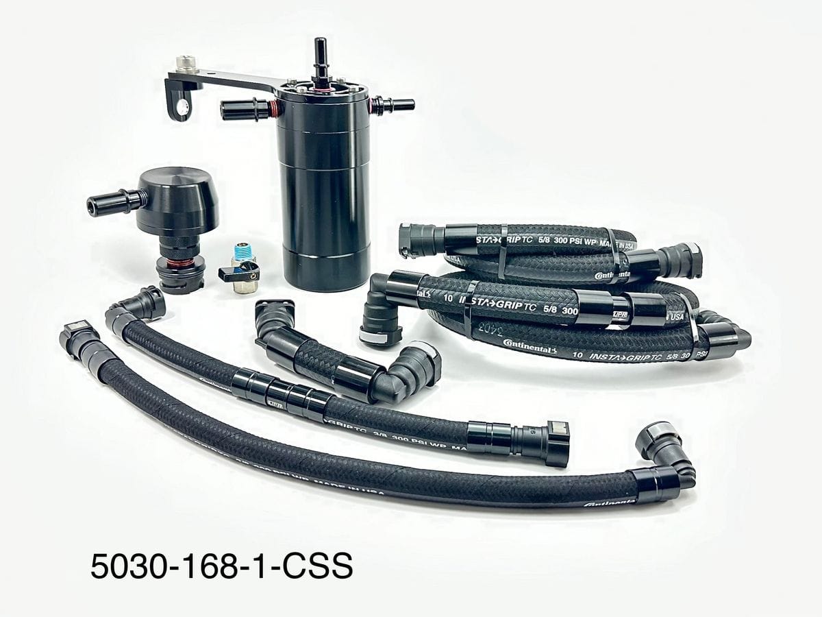 UPR Pro Series Dual Valve Oil Catch Can CSS Plug N Play ™ - Black (2014-2018 GM Trucks 5.3L) - 5030-168-1-CSS
