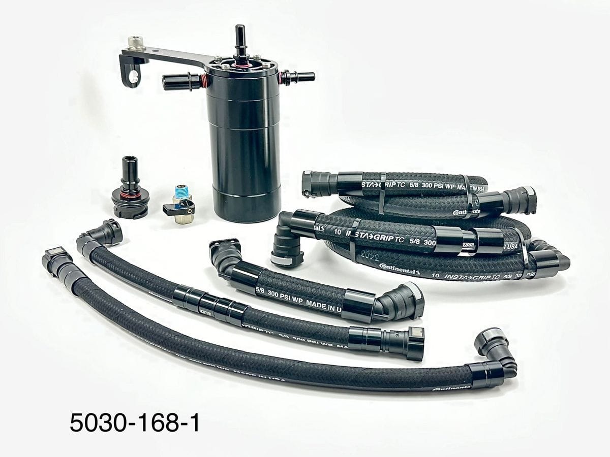 UPR Plug N Play™ Pro Series Dual Valve Oil Catch Can - Stock Intake (2014-2018 GM Trucks 5.3L) - 5030-168-1