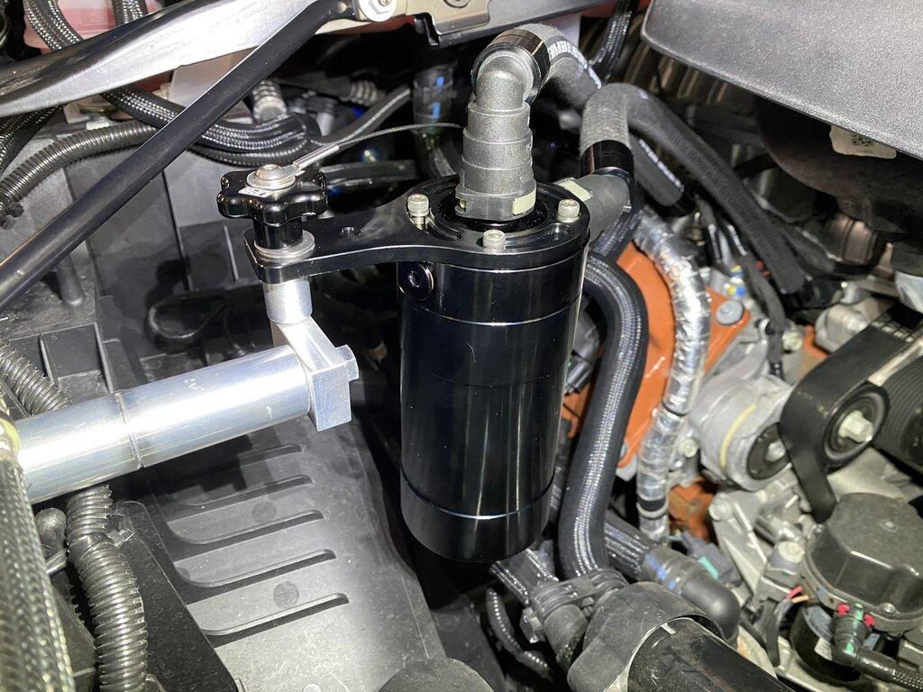 UPR Products 5030-271-1 Plug N Play Fender Mount Oil Catch Can - Black (2021-2022 Dodge RAM TRX 6.2L)