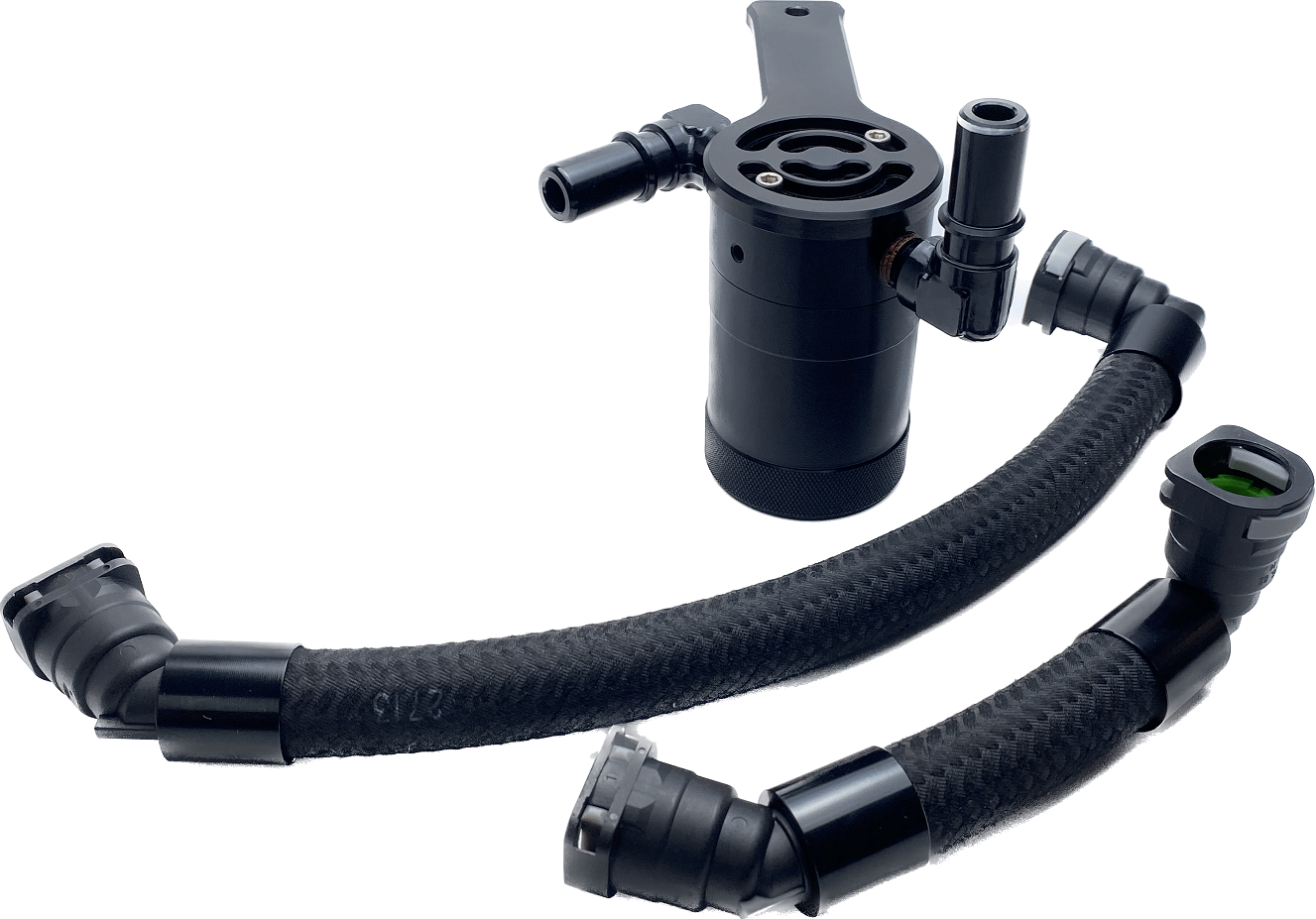 UPR Plug N Play Oil Clean Side Catch Can - Black (2024-2026 Mustang GT w/ Whipple Supercharger) - 5049-295-1-CSCC