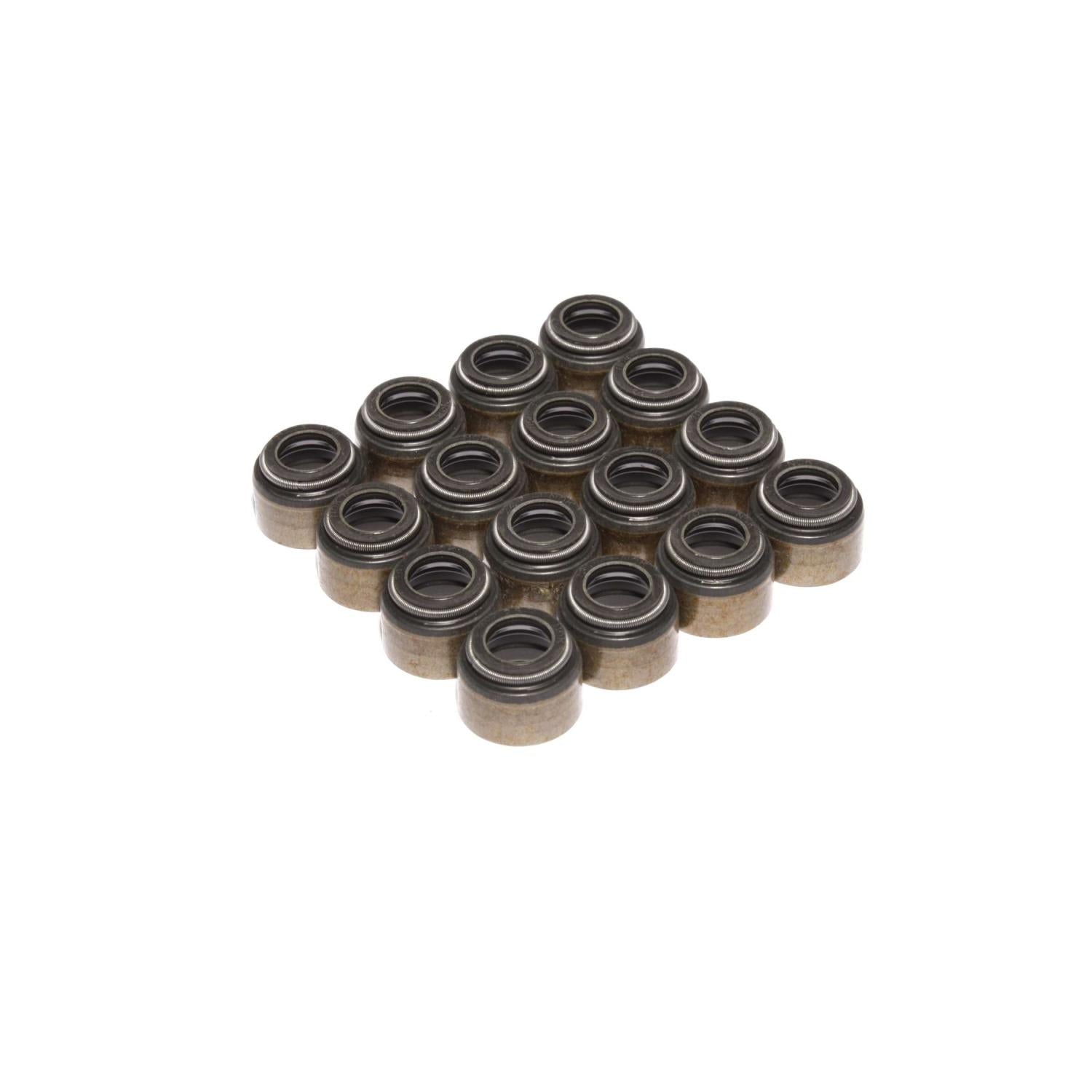 Comp Cams Set of 16 Black Viton Valve Seals for .494" Guide Size, 11/32" Valve Stem - 506-16