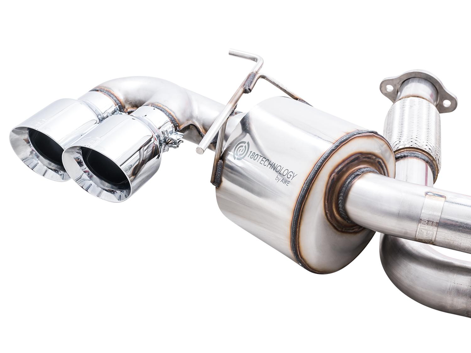 AWE Touring Edition Exhaust - Quad Chrome Silver Tips (2020-2024 Corvette C8) - 3015-42151