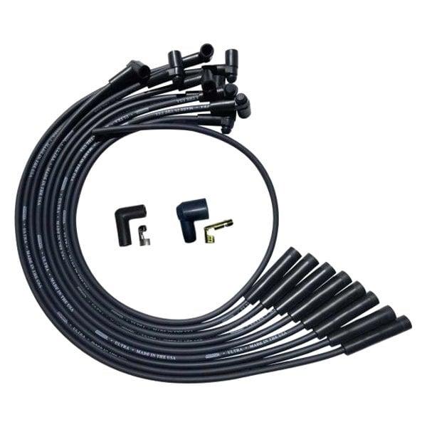 Moroso Wire Set Moroso Ultra Bbc Over The Valve Cover Str Plug Boots & Hei Unsleeved, Black Wire - 51040