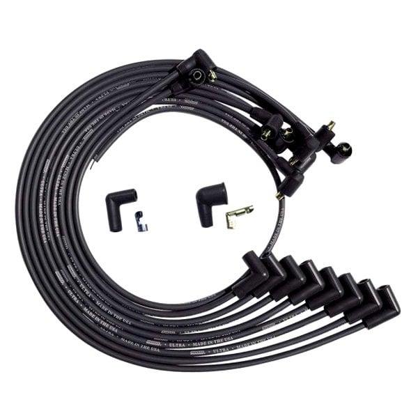 Moroso Wire Set Moroso Ultra Bbc Under The Header 90 Deg Plug Non Hei Dist Unsleeved, Black Wire - 51044