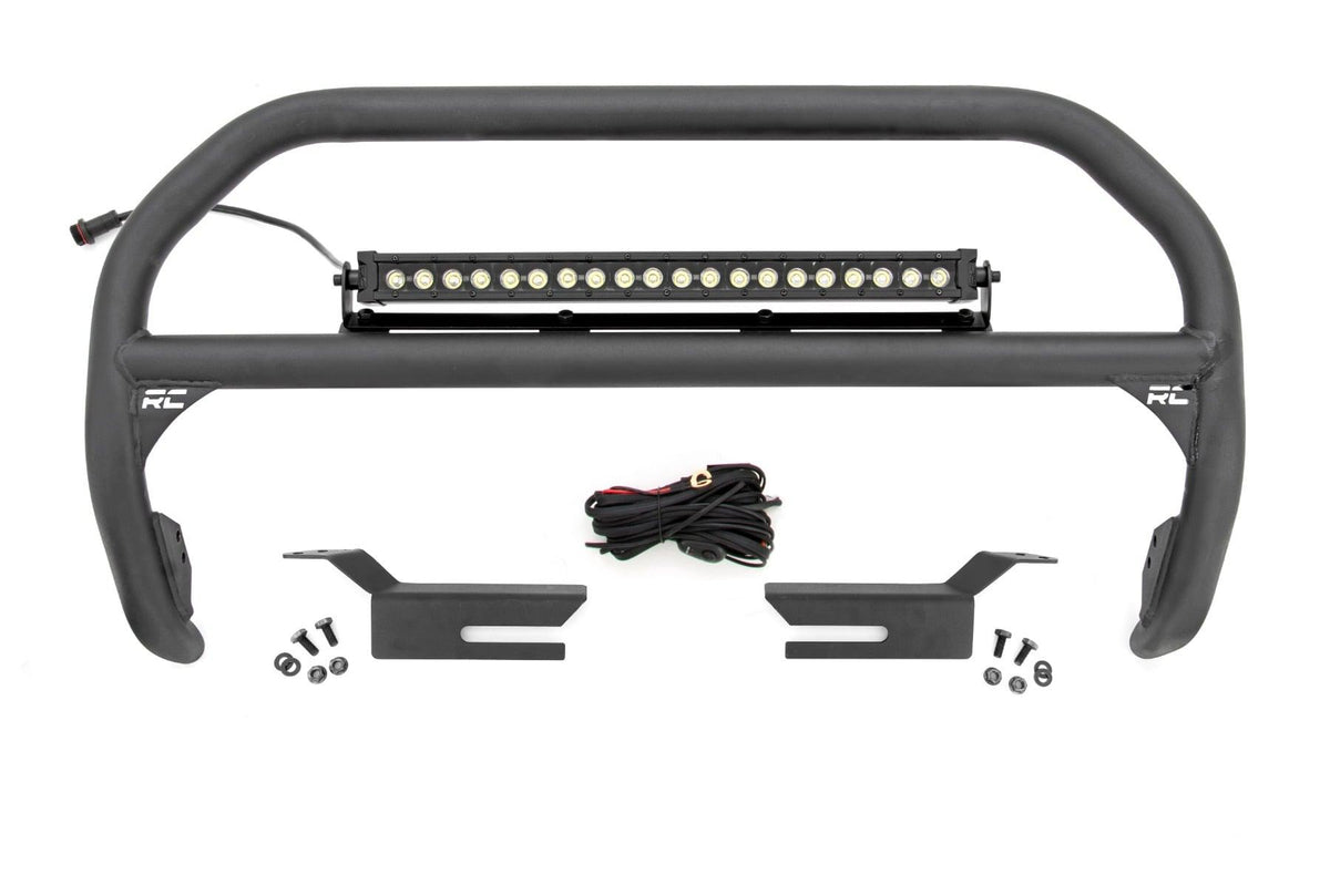 Rough Country 51047 Nudge Bar - Black Series with White DRL (2021+ Ford Bronco 4WD)