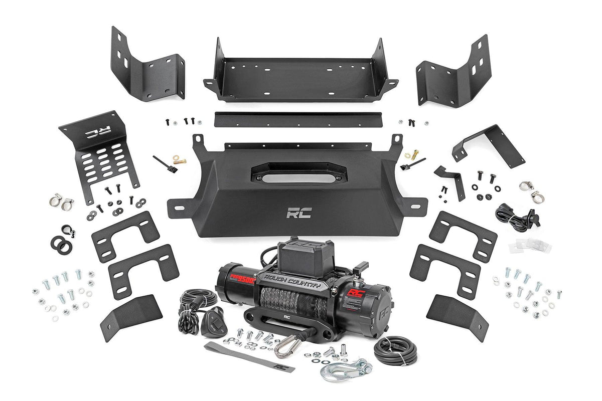 Rough Country 51058 Hidden Winch Mount with PRO9500S Winch (2021+ Ford Bronco 4WD)