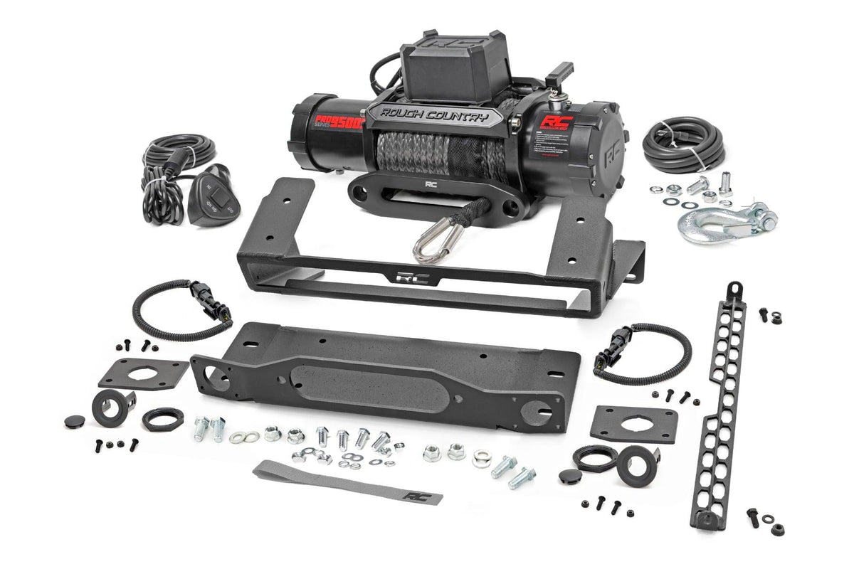 Rough Country Winch Mount with PRO9500S Winch (2021-2025 Ford Bronco with OE Modular Bumper) - 51094