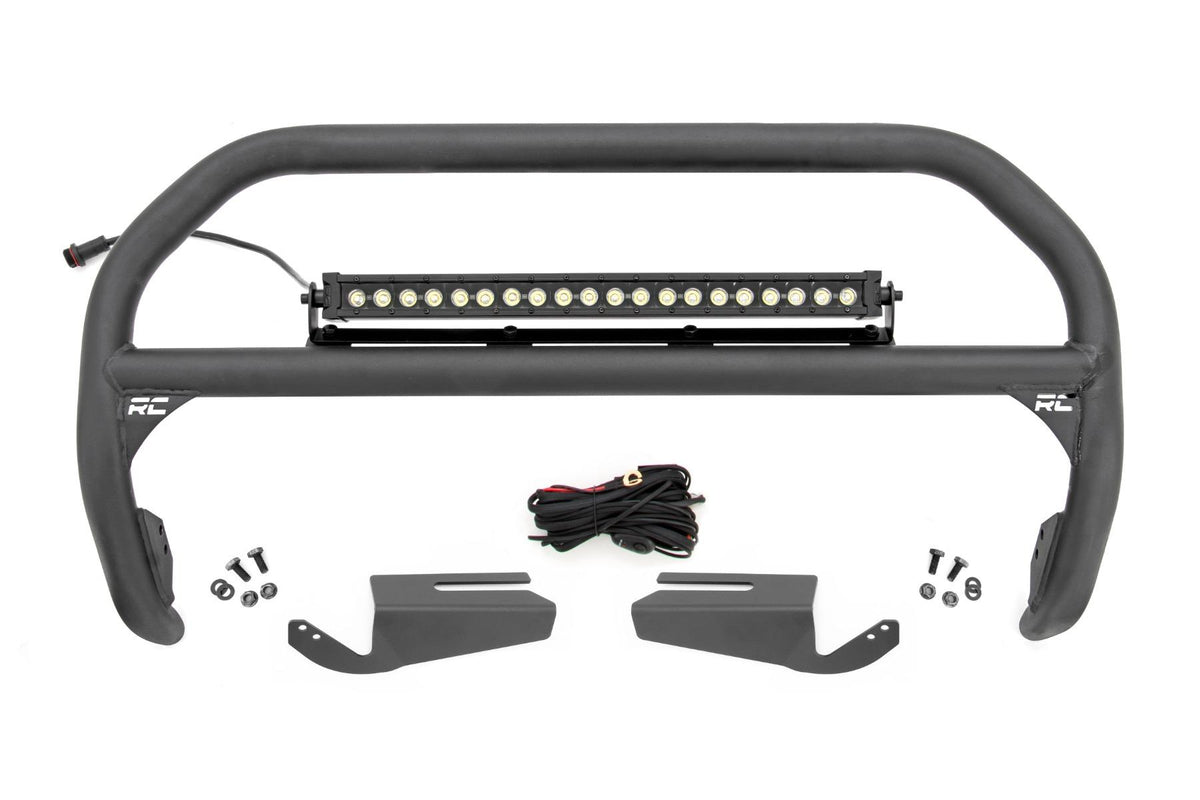 Rough Country Nudge Bar 20 Inch Black DRL Single Row LED OE Modular Steel Ford Bronco (21-25) (2021-2026 Bronco) - 51102