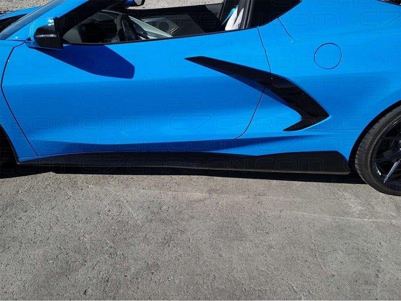 C7 Carbon C8-2A-4 5VM Style Carbon Flash Side Skirt Set (2020 Corvette C8)