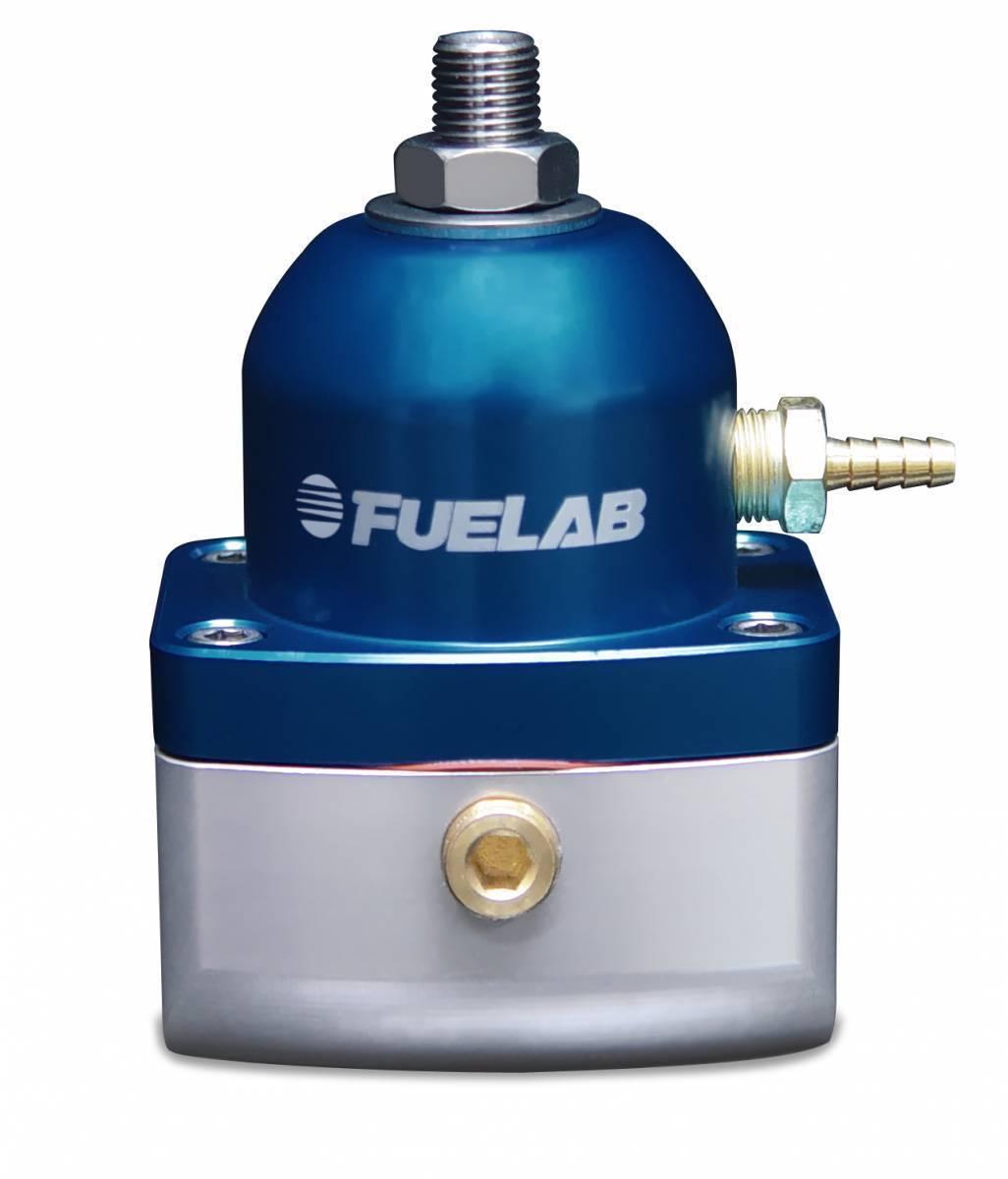 Fuelab Universal EFI Electronic Fuel Injection Adjustable Fuel Pressure Regulator Large Seat 25-90 psi 2 -10AN Inlets 1 -6AN Return Blue FUELAB - 51505-3-L-E