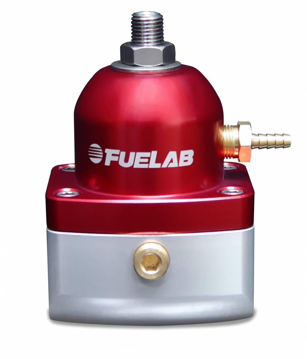 Fuelab Universal TBI Throttle Body Injection Adjustable Fuel Pressure Regulator 10-25 psi 2 -6AN Inlets 1 -6AN Return Red - 51506-2-S-T