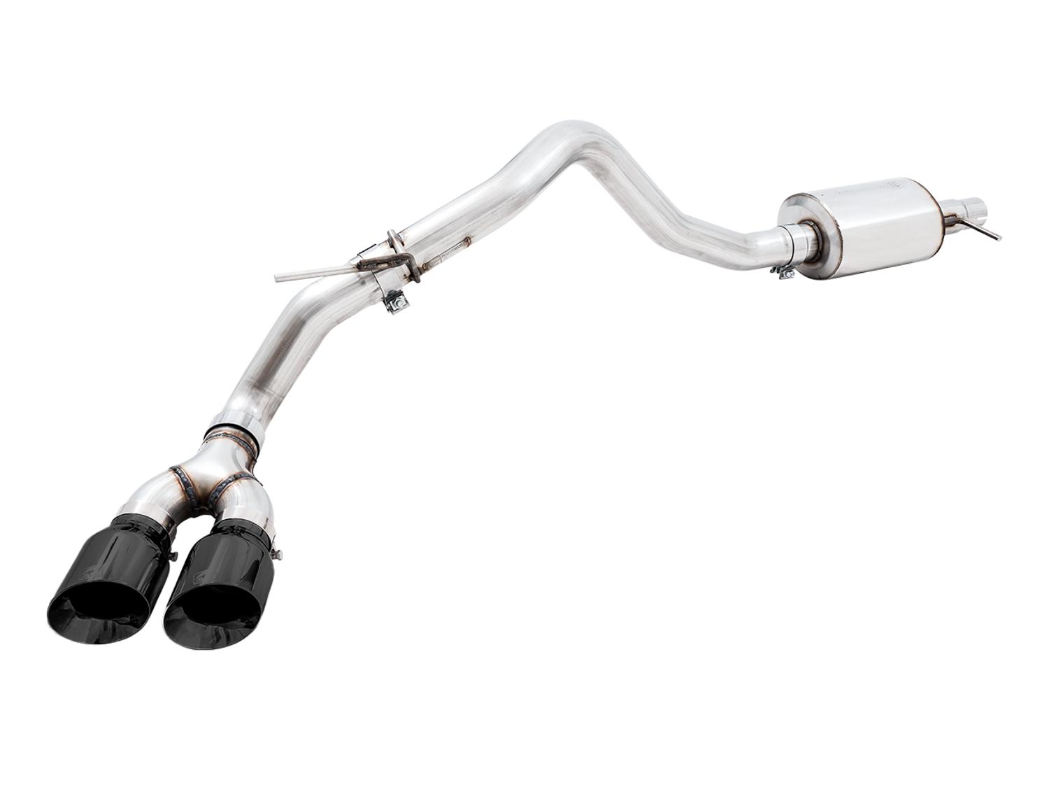 AWE 0FG Exhaust with BashGuard DUAL BLACK TIPS (2019-2021 Ranger) - 3015-23064
