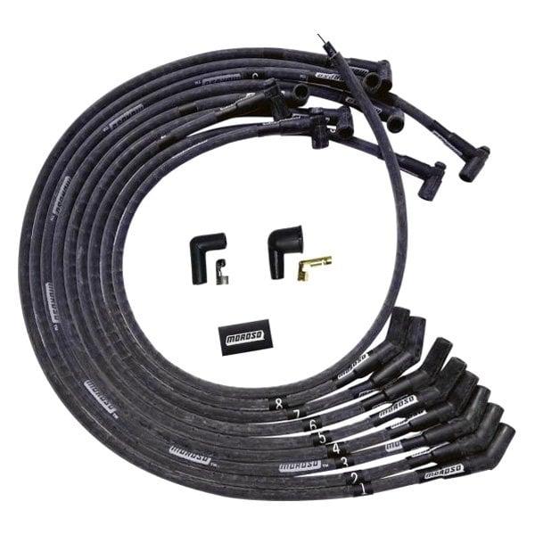 Moroso Wire Set Moroso Ultra Bbc Under The Header Sleeved 135 Plug End Hei, Black Wire - 51545