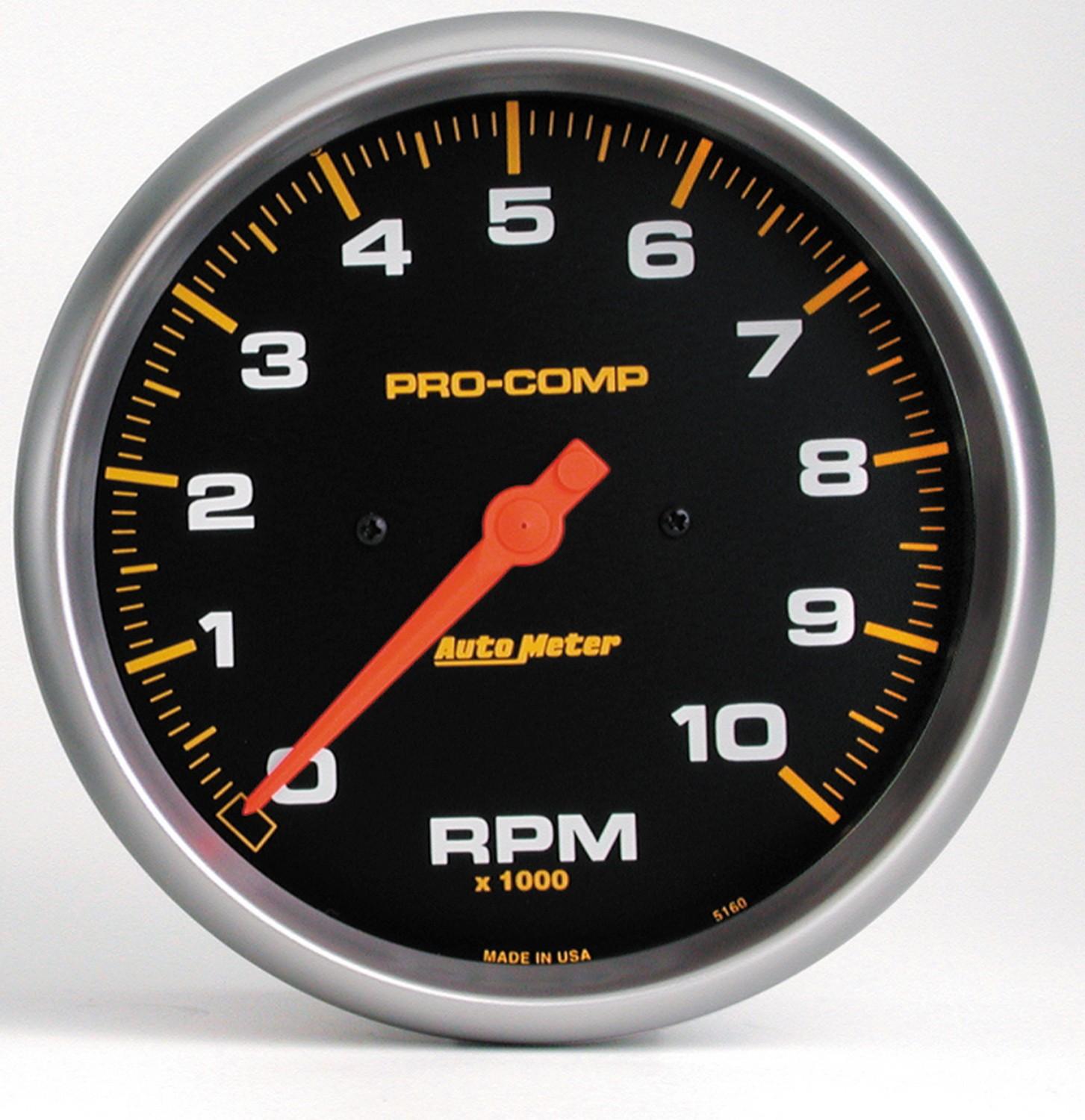 Auto Meter 5" IN-DASH TACHOMETER, 0-10,000 RPM, PRO-COMP - 5160