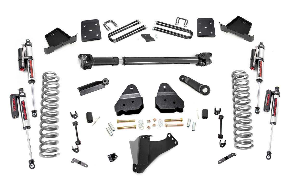 Rough Country 6in Ford Suspension Lift Kit w/Front Drive Shaft, Vertex (17-20 F-250/350 4WD, Diesel, 4in Axle, w/Overloads) - 51751