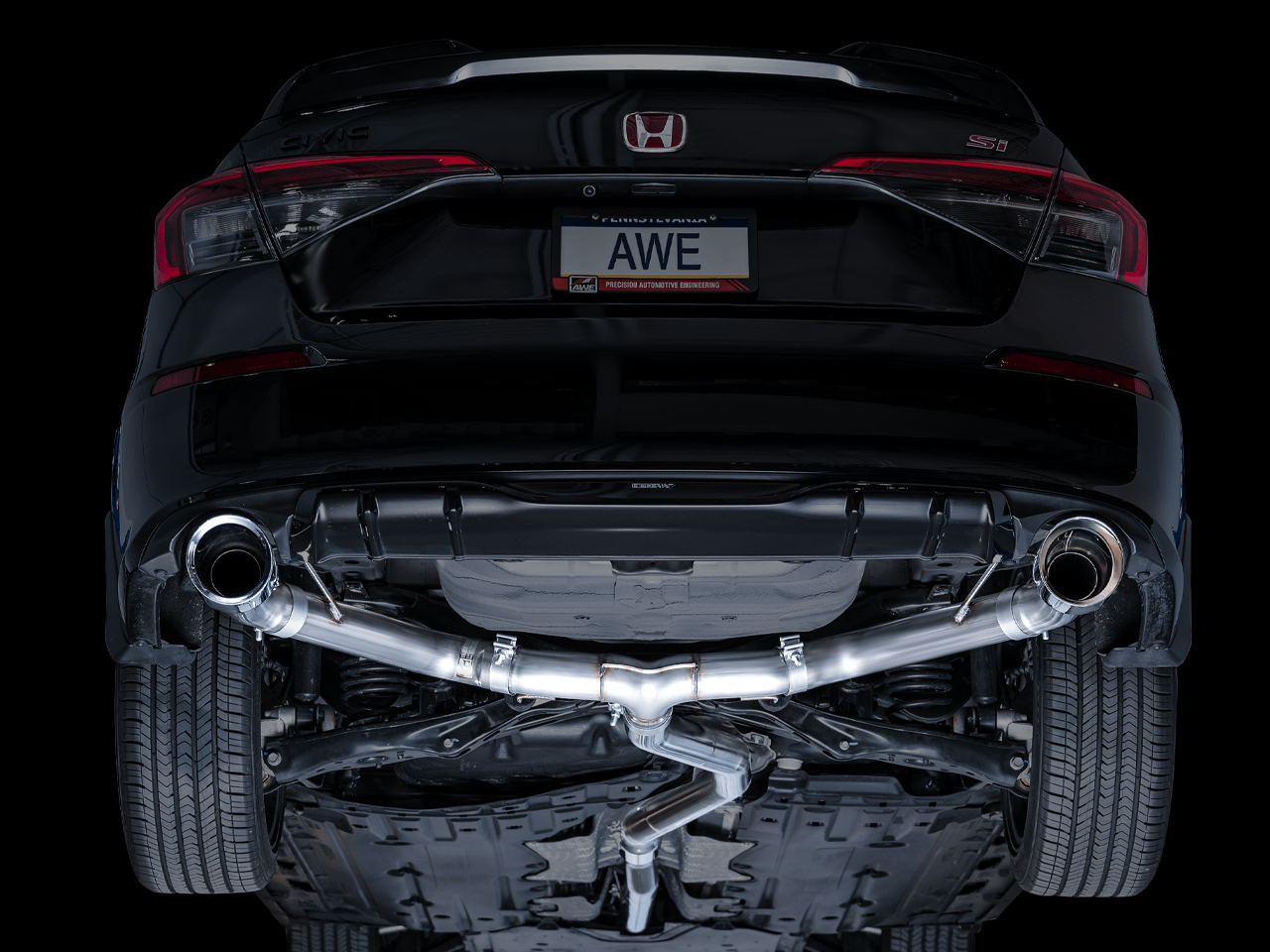AWE Track Edition for FE1 Civic Si/DE4 Acura Integra- Chrome Tips - 3020-32331