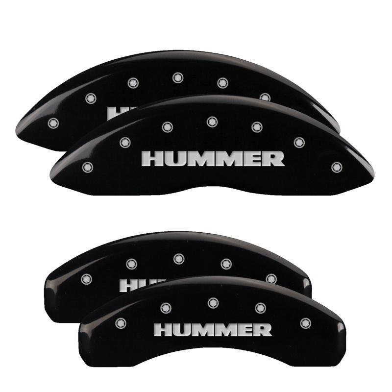 MGP Set Of 4: Black Finish, Silver Hummer (2003-2009 H2 Adventure, H2 Special Edition, H2 Base, H2 Luxury) - 52002SHUMBK