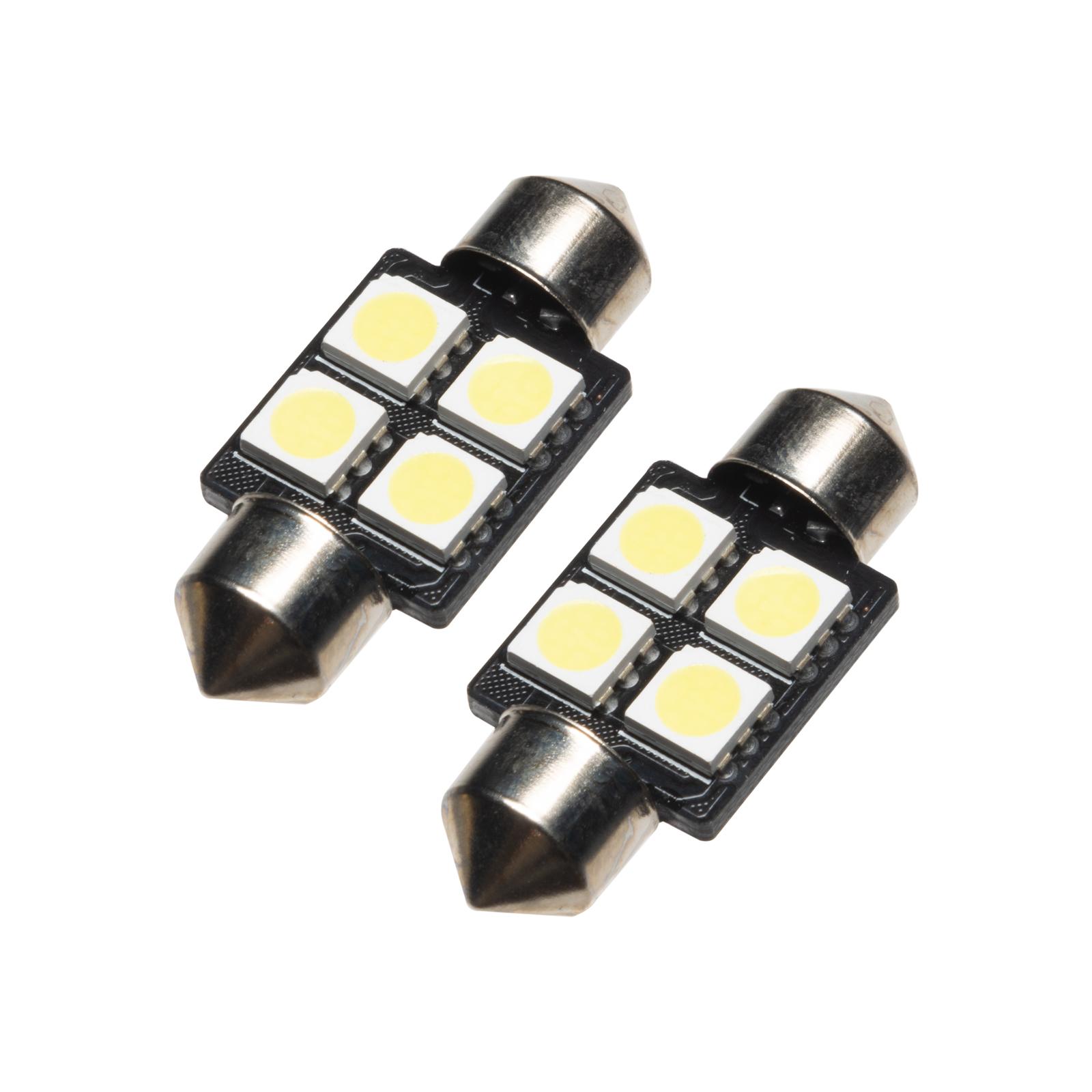 Oracle Lighting 33Mm 4 Led 3-Chip Festoon Bulbs, Cool White, Pair - 5203-001