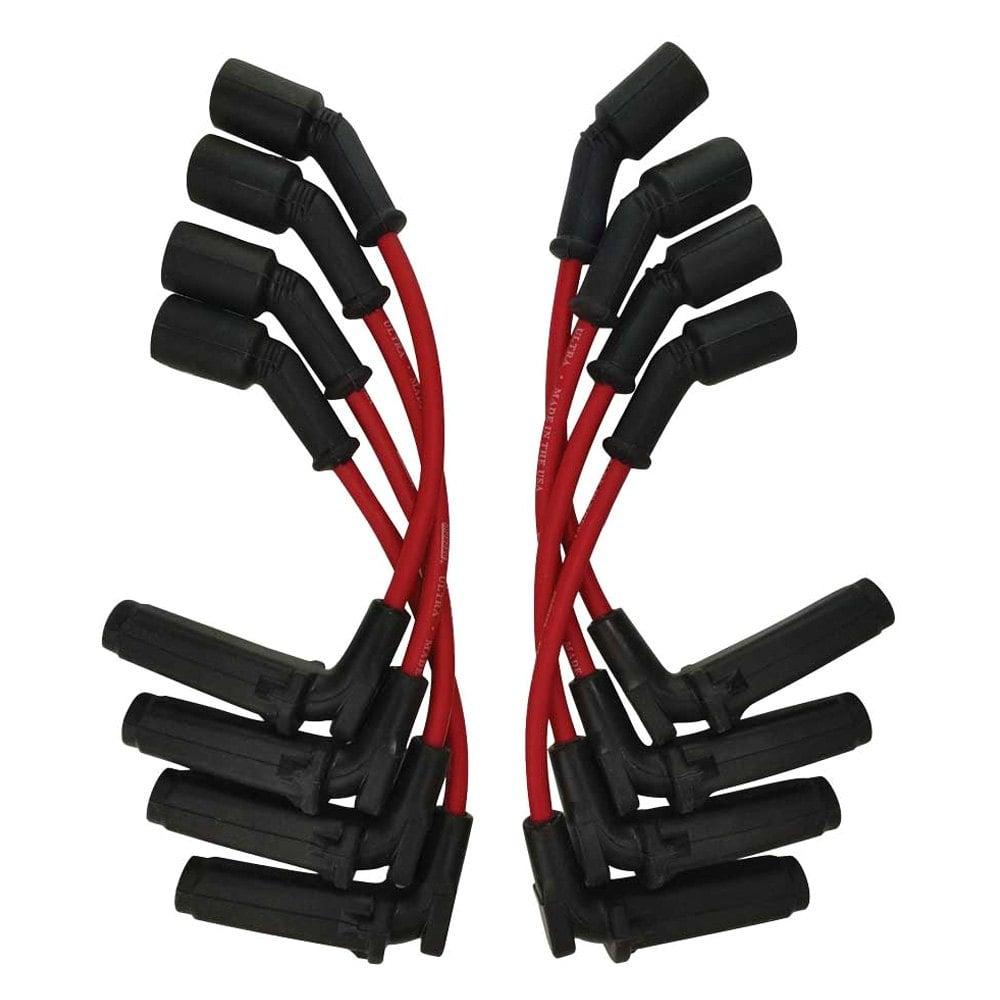 Moroso Wire Set Moroso Ultra 9.75 Inch Long Spark Plug Wire Set Coil On Plug 90 Deg, Red Wire - 52032