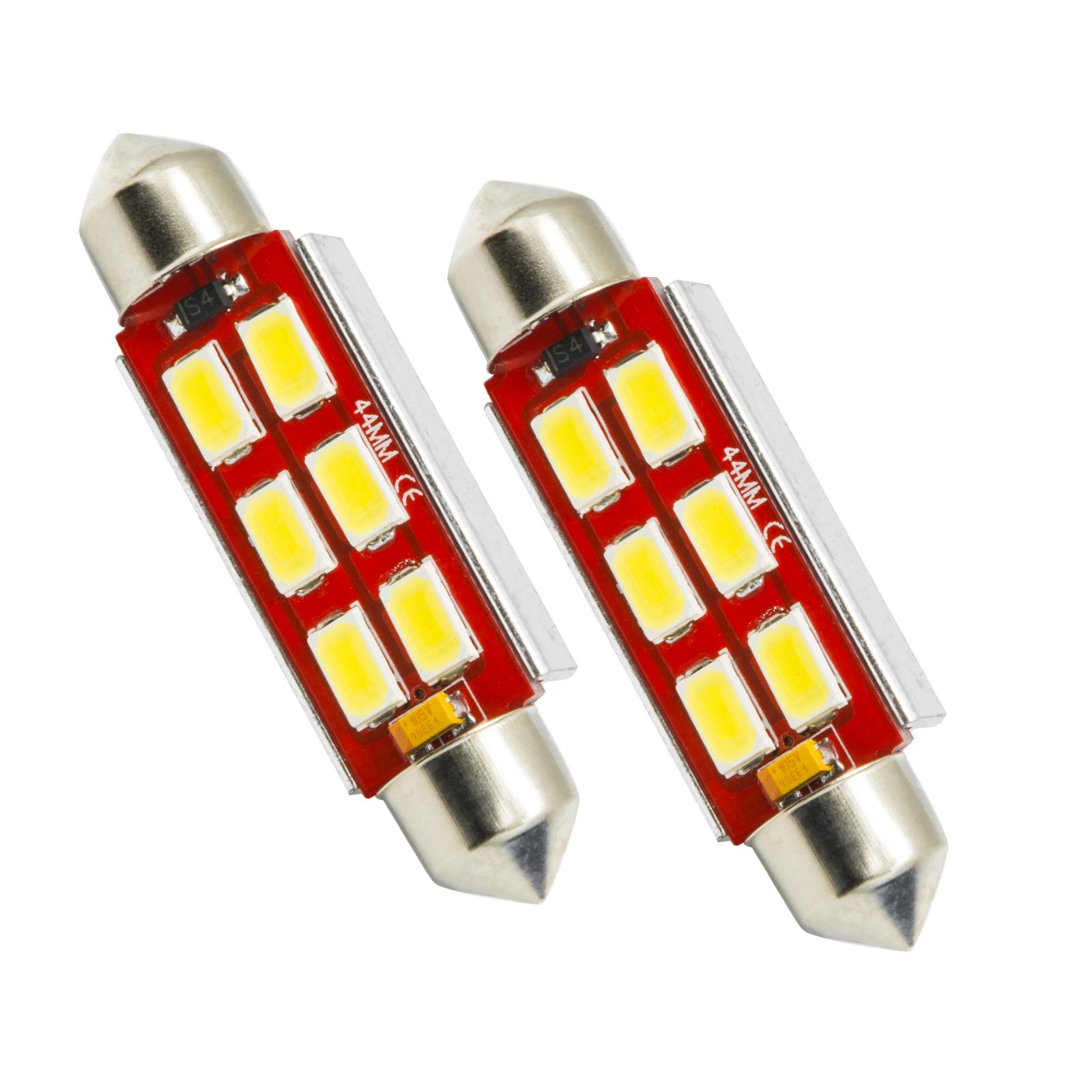 Oracle Lighting 44Mm 6 Led 3-Chip Festoon Bulbs, Cool White, Pair - 5207-001