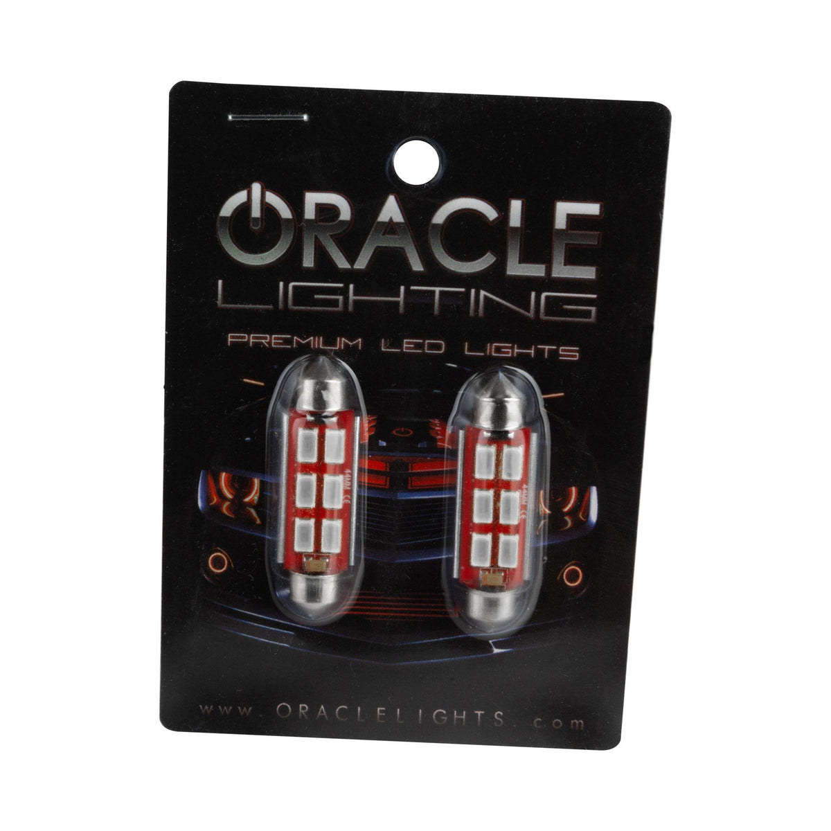 Oracle Lighting 44Mm 6 Led 3-Chip Festoon Bulbs, Red, Pair - 5207-003