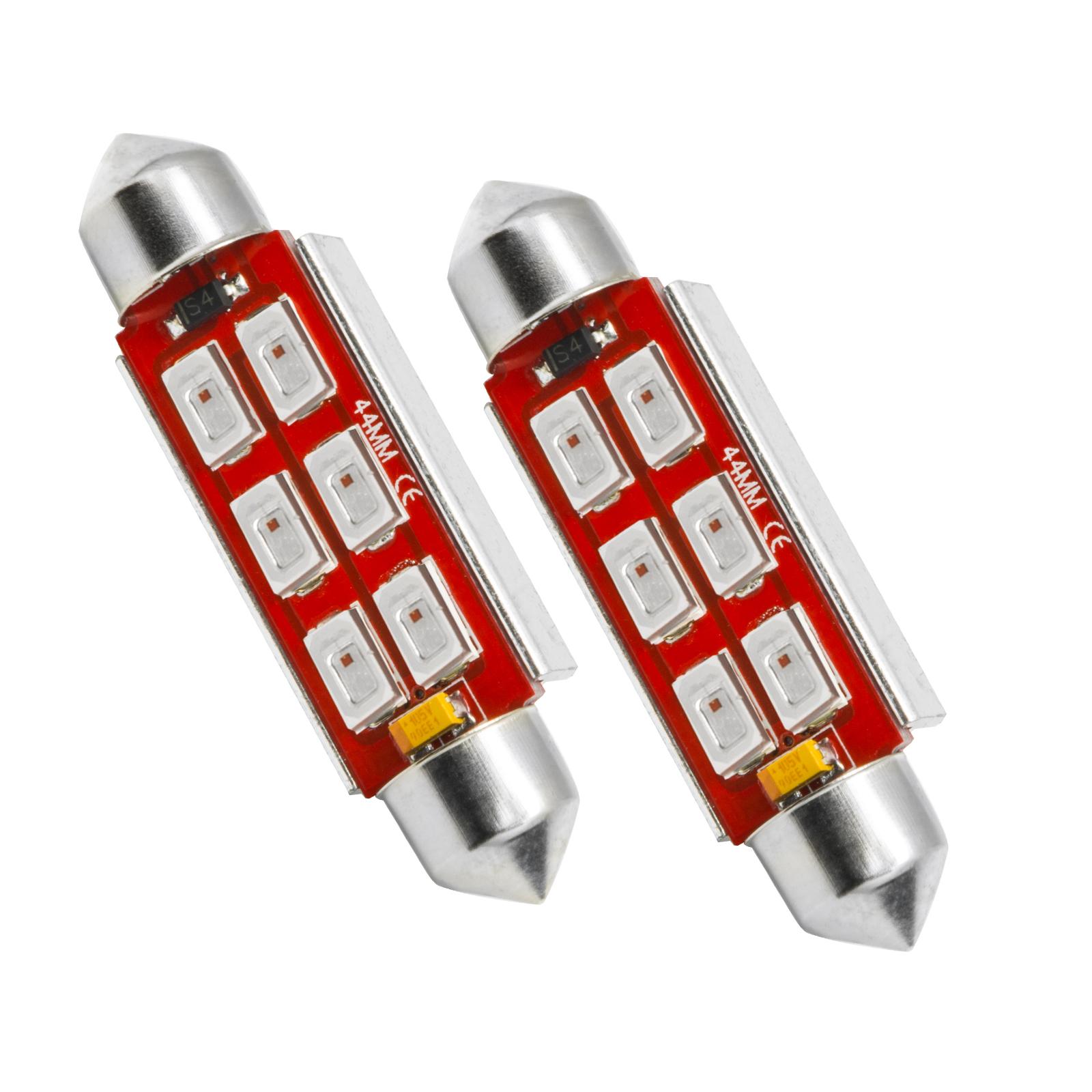 Oracle Lighting 44Mm 6 Led 3-Chip Festoon Bulbs, Green, Pair - 5207-004