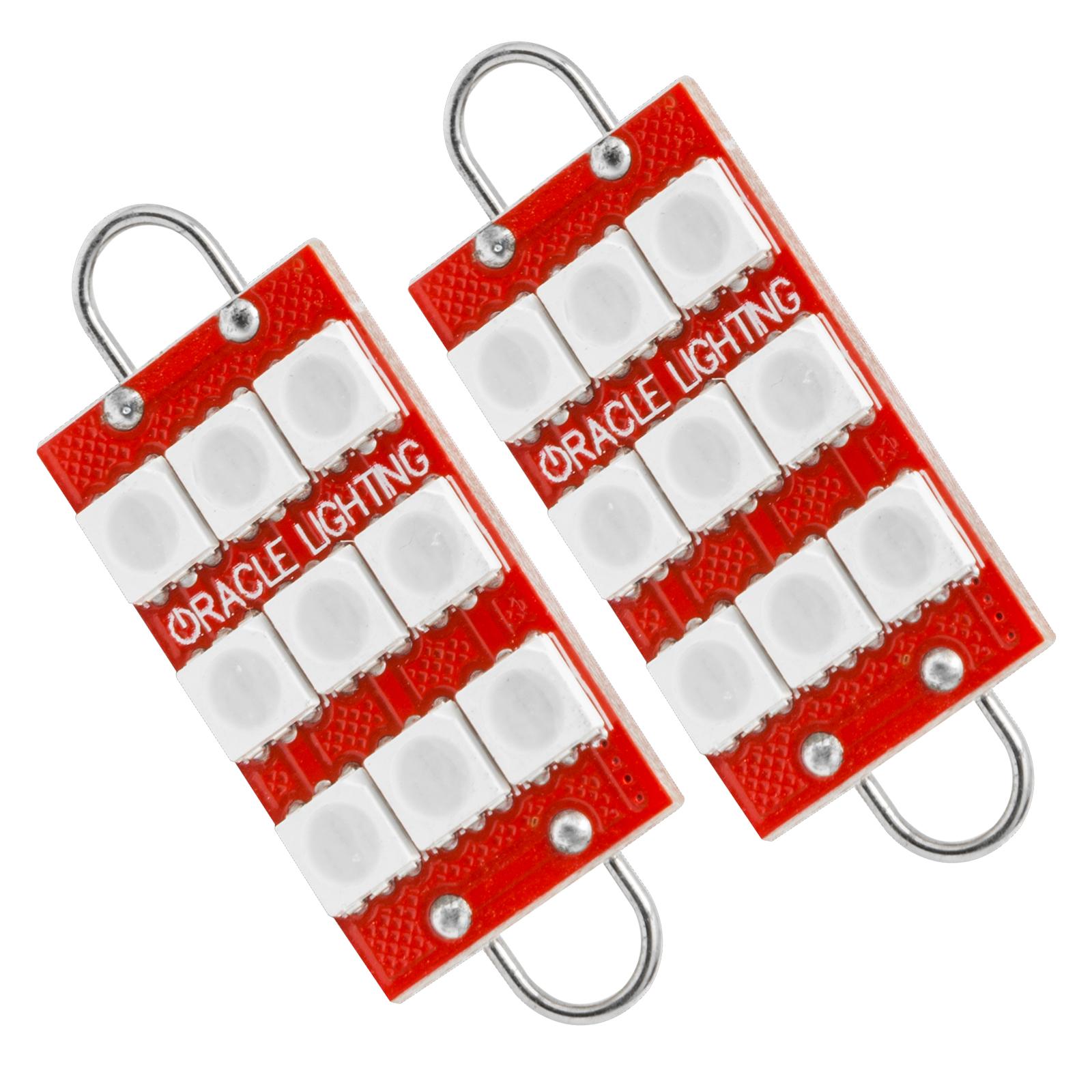 Oracle Lighting 44Mm 6 Led 3 Chip, Loop Festoon Bulbs, Red, Pair - 5209-003