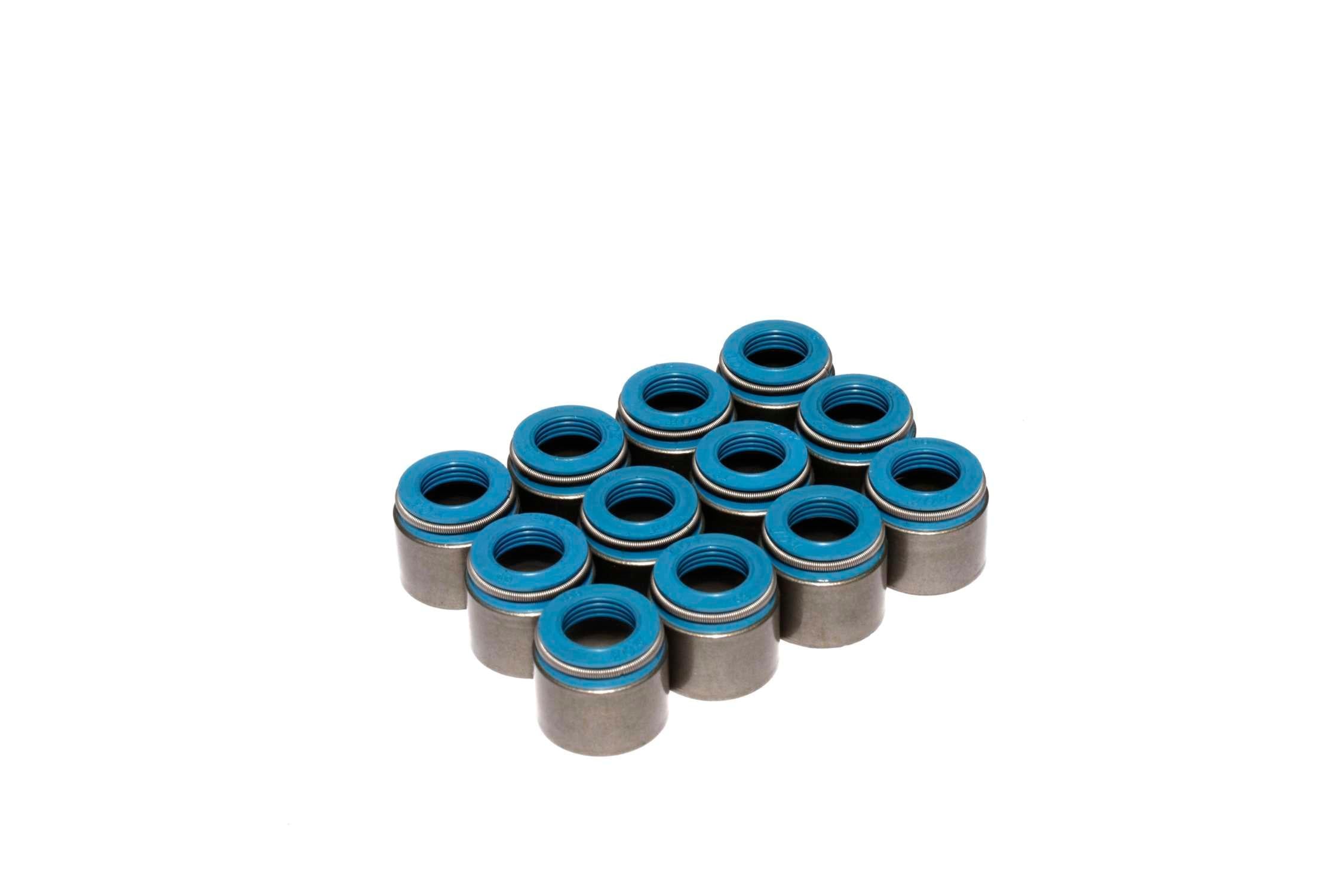 Comp Cams Set of 12 Metal Body Viton Valve Seals for .500" Guide Size, 3/8" Valve Stem - 521-12