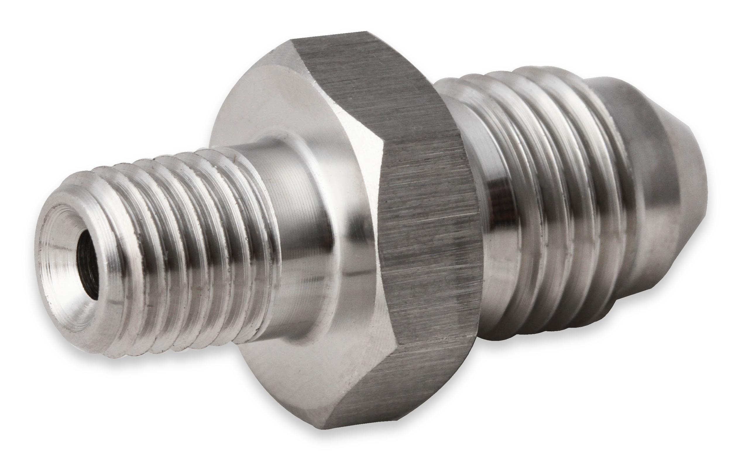 Earls Straight Stainless Steel An To Npt Adapter - Size: -4An Male To 1/16 In. Npt Male - Bagged Packaging - - SS981641ERL