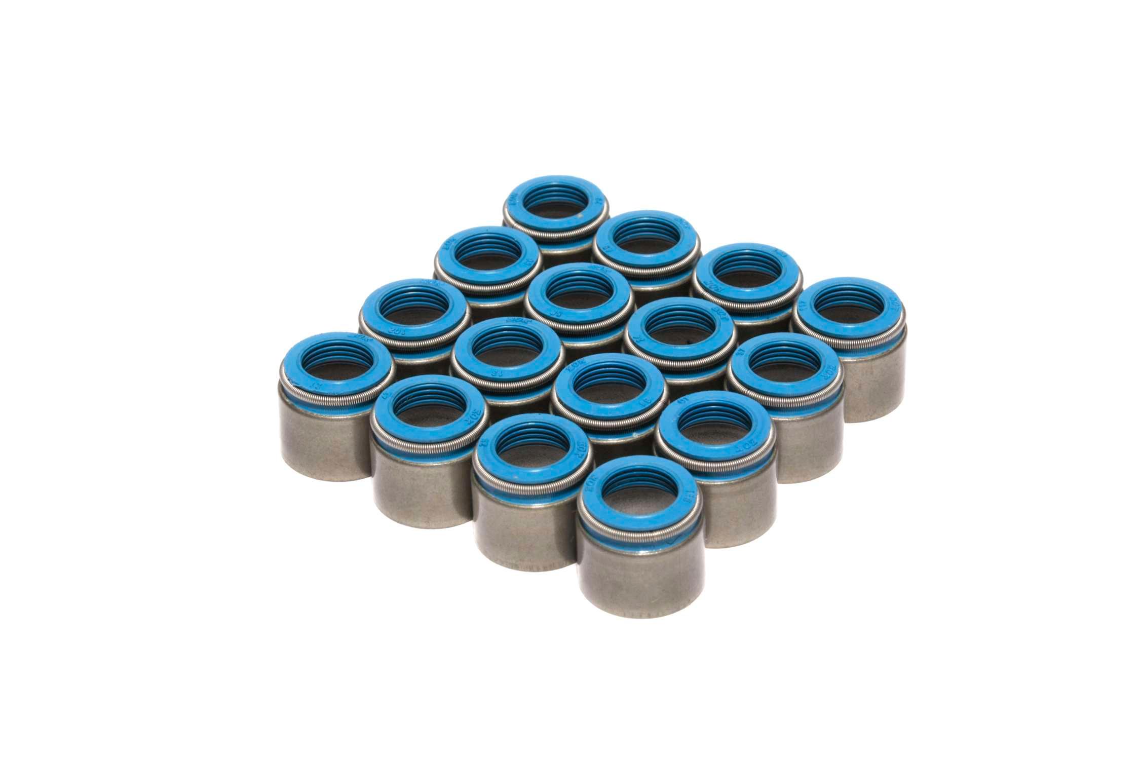Comp Cams Set of 16 Metal Body Viton Valve Seals for .530" Guide Size, 3/8" Valve Stem - 522-16