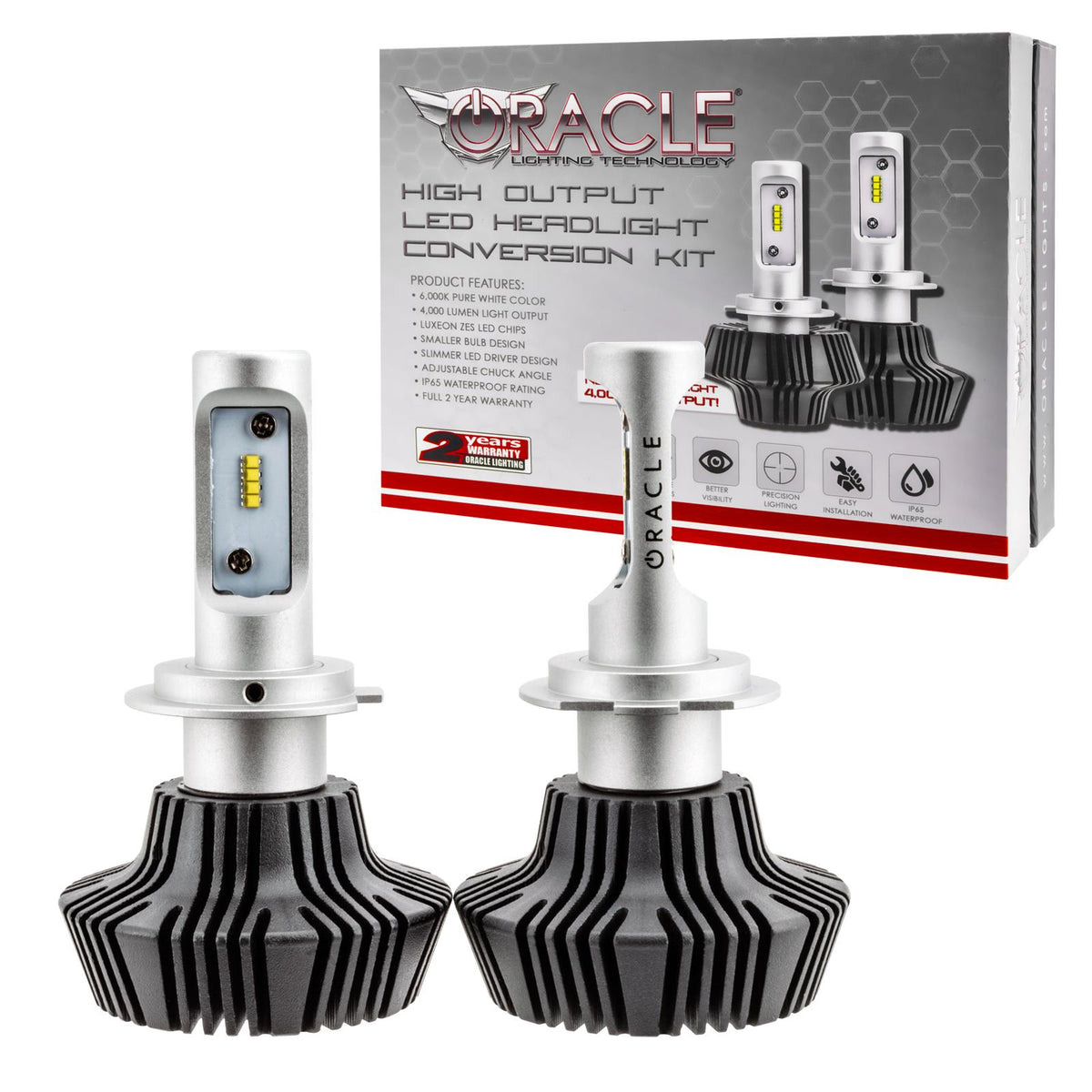 Oracle Lighting H7 4,000+ Lumen Led Headlight Bulbs, Pair - 5232-001