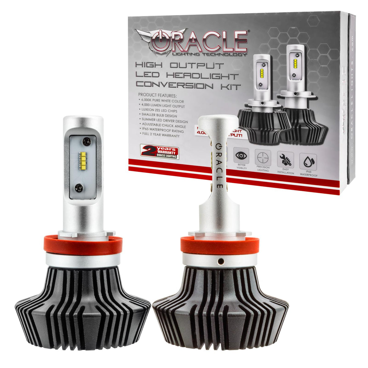 Oracle Lighting H11 4,000+ Lumen Led Headlight Bulbs, Pair - 5235-001