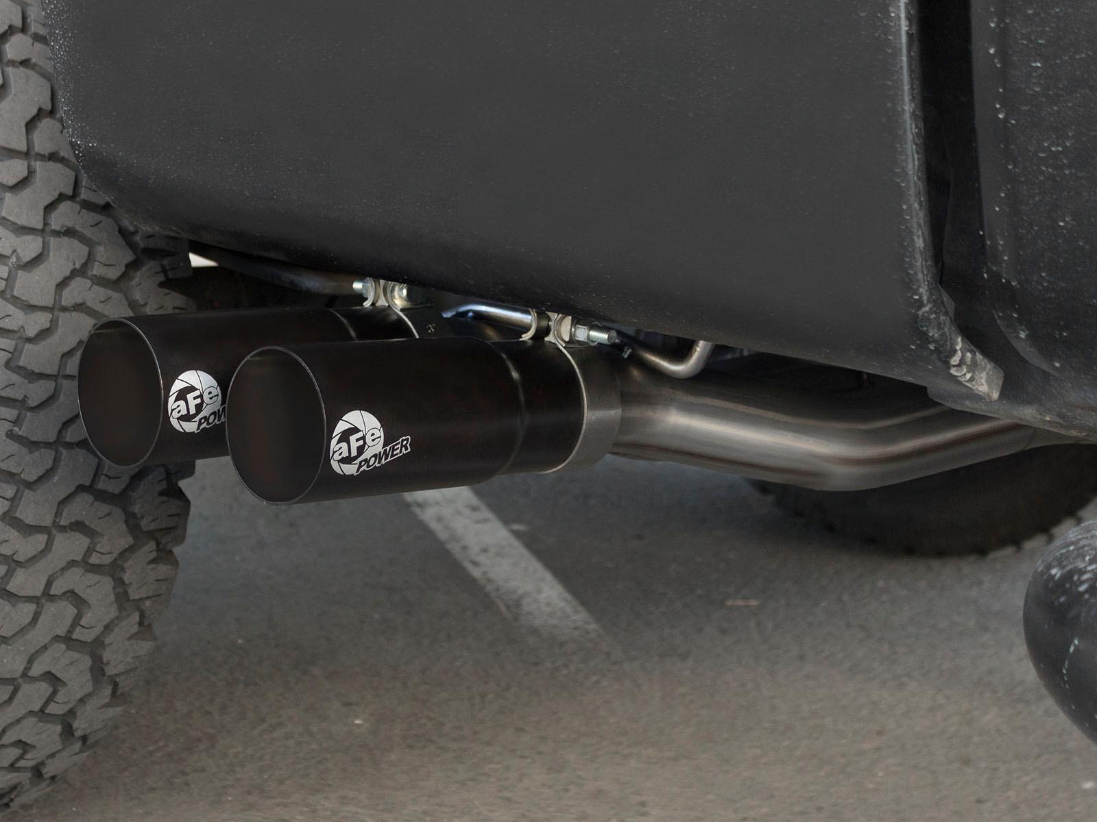 AFE Rebel Series 3 IN to 2-1/2 IN 409 Stainless Steel Cat-Back Exhaust w/Black Tip (2004-2008 F-150) - 49-43079-B