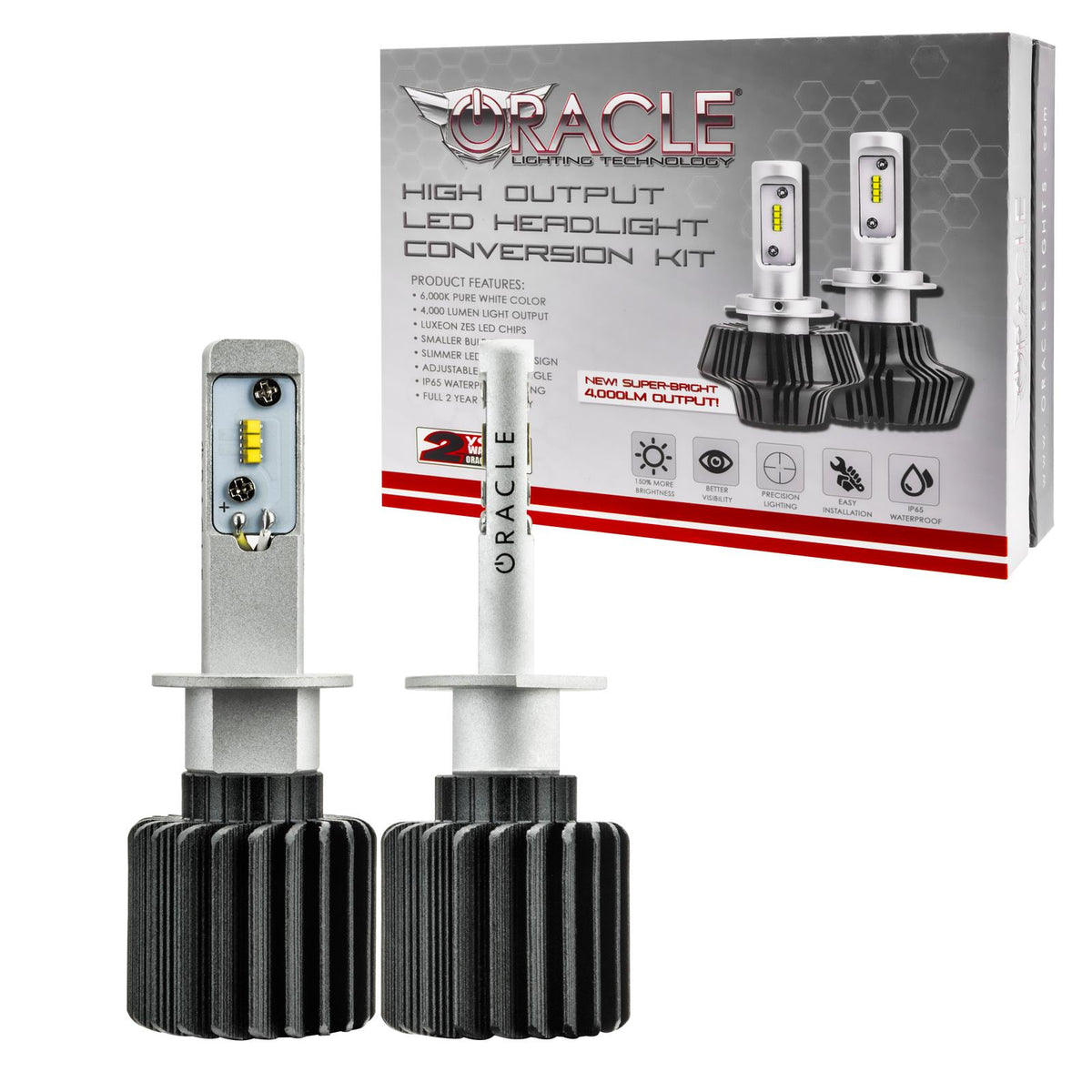 Oracle Lighting H1 4,000+ Lumen Led Headlight Bulbs, Pair - 5243-001