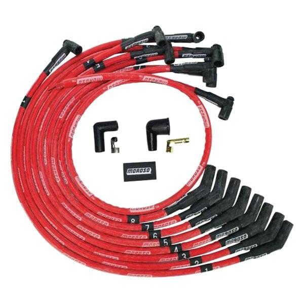Moroso Wire Set Moroso Ultra Sleeved Bbc Over The Valve Cover 135 Deg Plug Boot Hei. Red Wire - 52542