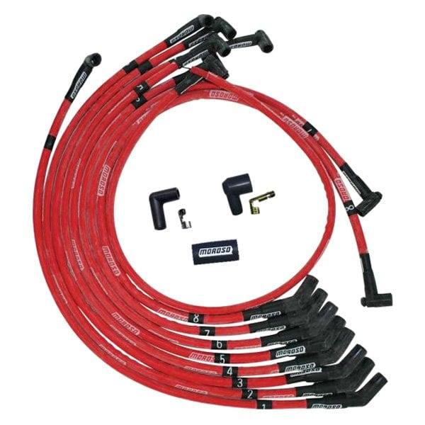Moroso Wire Set Moroso Ultra Sleeved Red Sb Ford 351W 135 Deg Plug Boots Hei, Red Wire - 52572