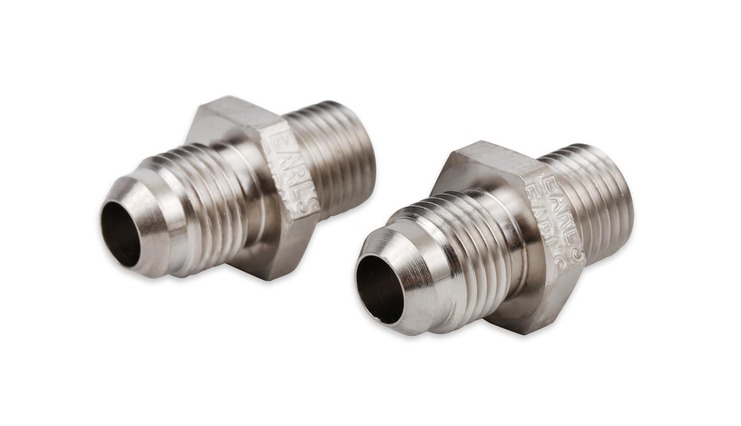 Earls Transmission Oil Cooler An To Npsm Adapter - Size: -6An Male To 1/4-18 Npsm Male W/Crush Washers - Nickel Plated Steel - 2 Pc. - Fits Most Th350/Th400/700R4/4L60 Transmission - - 940006ERL