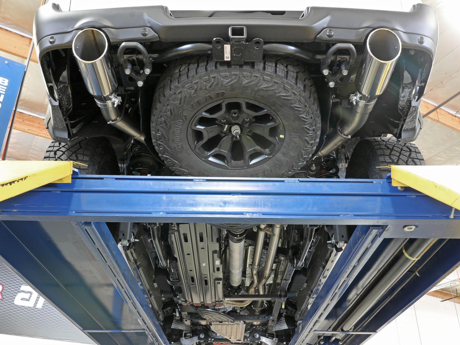 AFE 49-32084-B Vulcan Series 3" to 3-1/2" 304 Stainless Steel Cat-Back Exhaust System w/ Black Tips (2021+ Dodge Ram 1500 TRX V8-6.2L SC)
