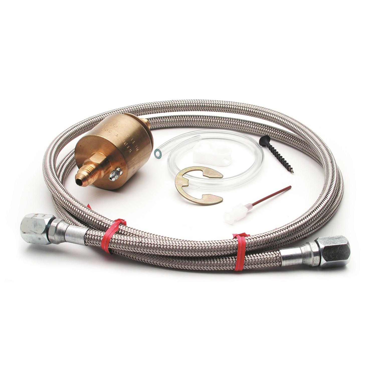 Auto Meter FUEL PRESS ISOLATOR KIT, FOR 100 PSI GAUGES, BRASS, INCL. 4FT. #4 BRAIDED STAINLESS LINE - 5282