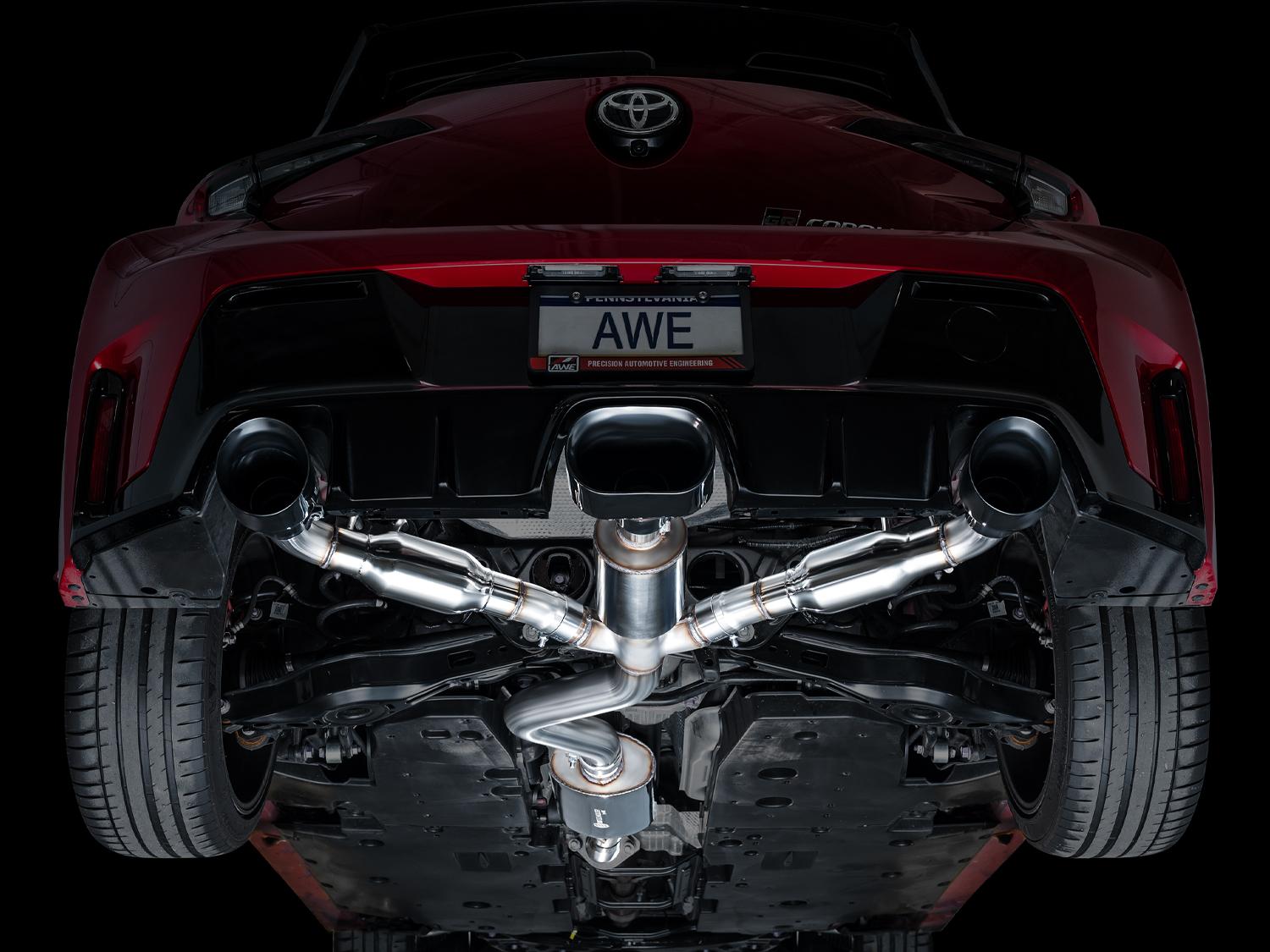 AWE Touring Edition Exhaust for GR Corolla - Diamond Black Tips - 3015-53472