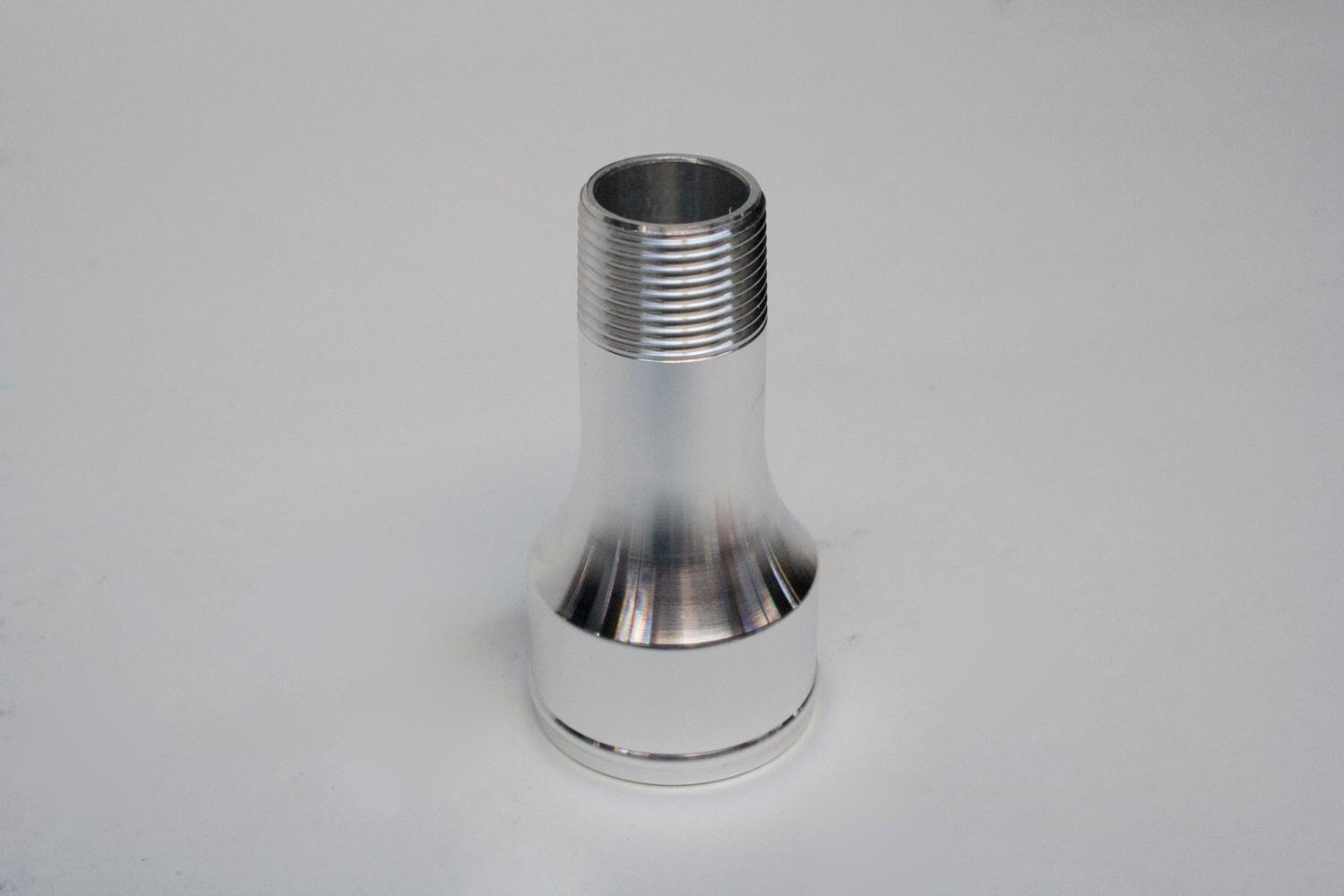 PRW Electric Water Pump Hose Fitting, 3/4" Npt To 1.750" Hose X 3" Long, Billet Alum, Each - 5292083
