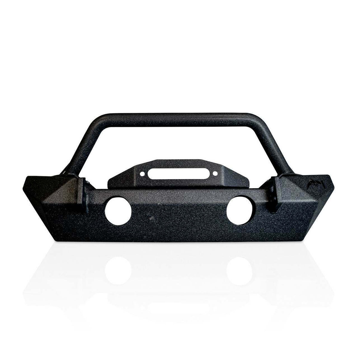 Reaper Off Road Stainless Steel Front Bumper Immportal Stubby F1 - Black Powder Coating (2018+ Wrangler) - JFBST2-SS-B-JL