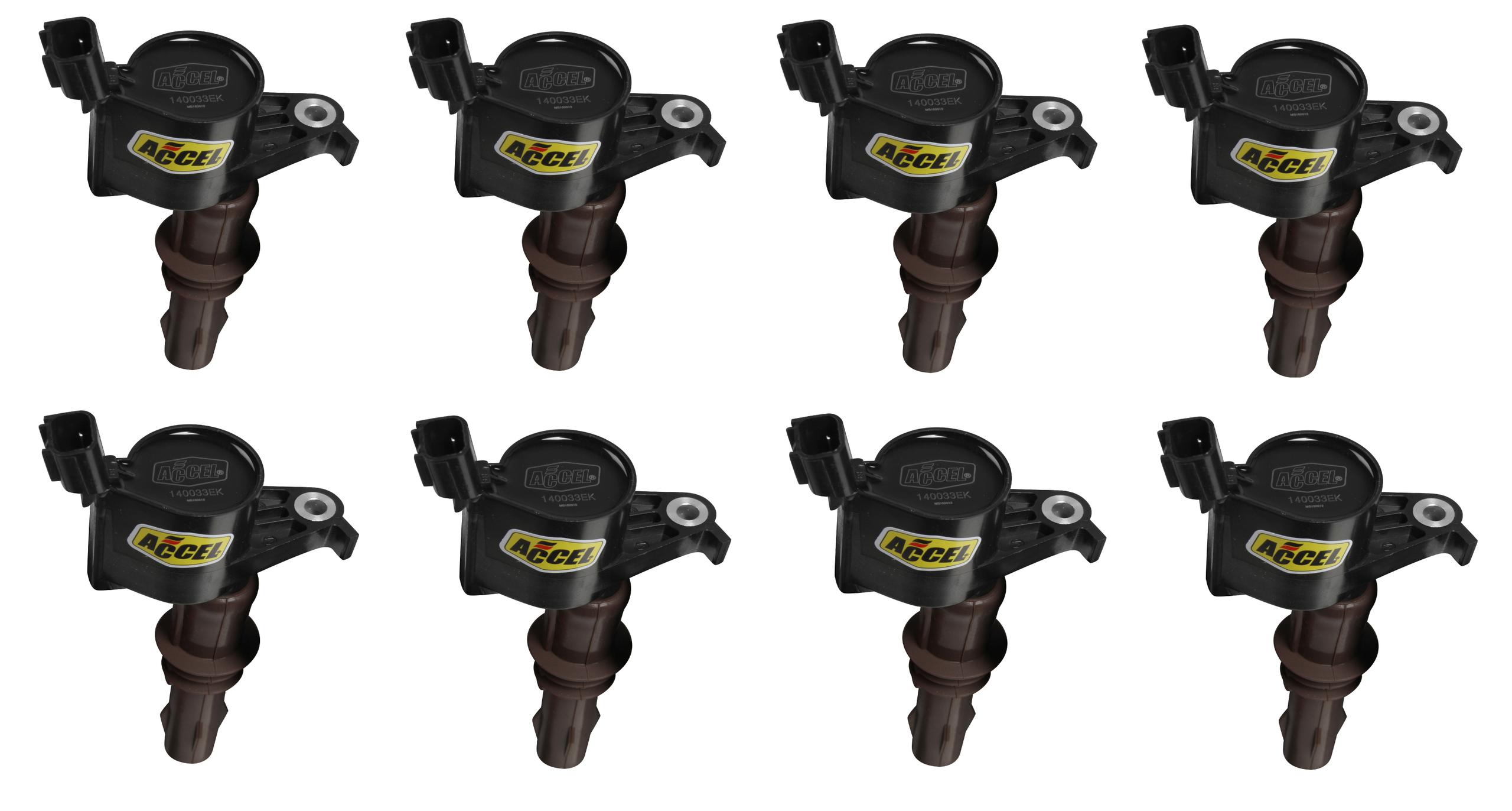 Accel 140033EK-8 Coil 8Pk,Ford Late Mod Eng 3-Valve, Black