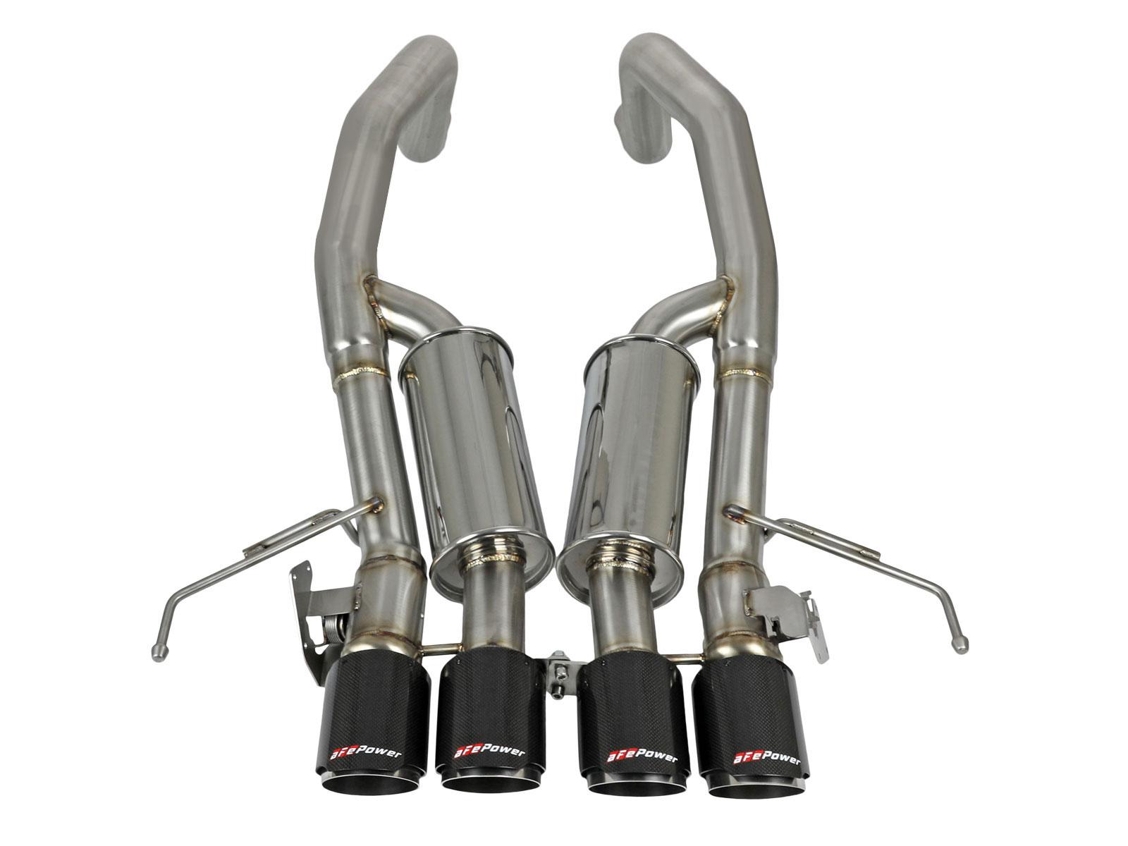 AFE MACH Force-Xp 304 Stainless Steel Axle-Back Exhaust System w/ Carbon Fiber Tips (Chevrolet Corvette Z06 (C7) 15-19 V8-6.2L (sc)) - 49-34082-1C