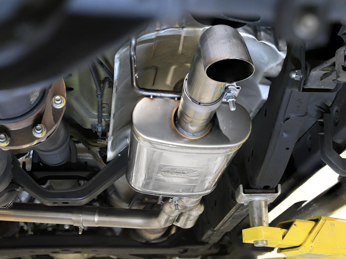 AFE ROCK BASHER 2-1/2 IN 409 Stainless Steel Cat-Back Hi-Tuck Exhaust System (2022-2026 Frontier) - 49-46141